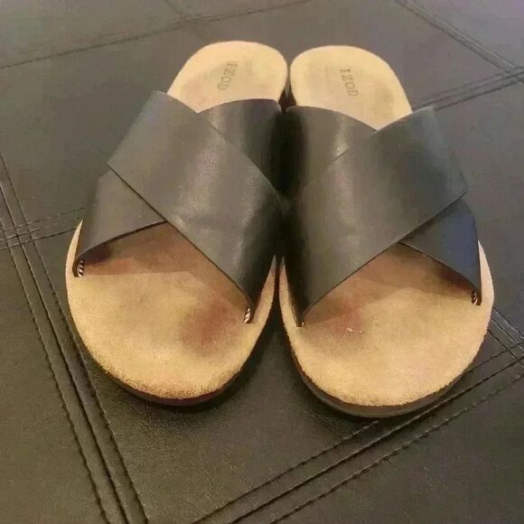 𝅺Izod Women's Black Alyssa Strap Slides - Picture 4 of 9